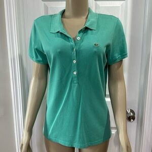 LACOSTE PIQUE POLO SHIRT AQUA BLUE